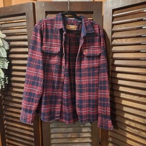 Orvis Red and Blue Plaid Shirt Jacket